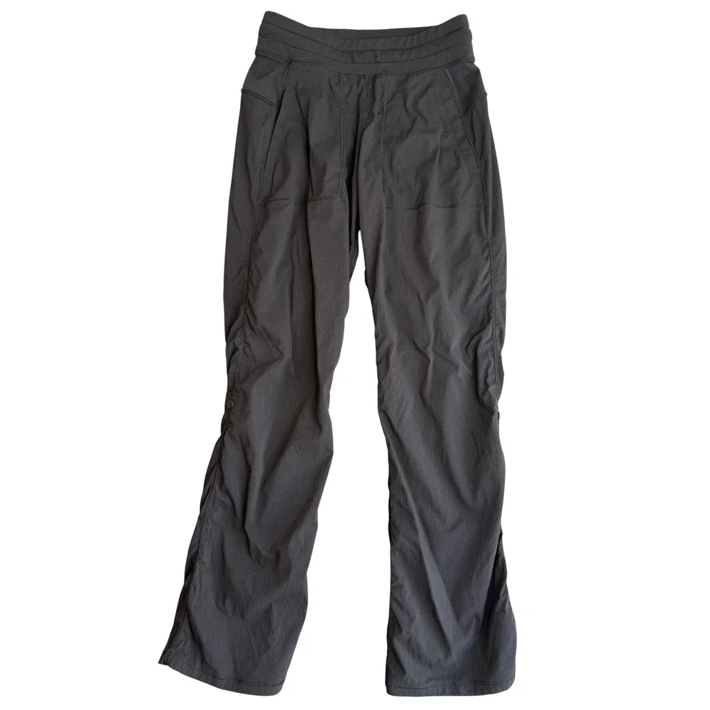 Ivivva by Lululemon Dance Studio Live to Move Pants Girls 12 Black Roll Up Cuffs